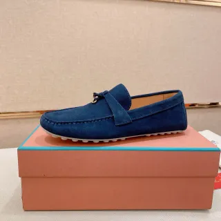 গাঢ় নীল সাদা সুড উপরের পেনি স্ট্র্যাপ লোফার