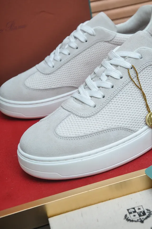Off-White Low-Top Mesh and Suede Platform Sneaker 2
