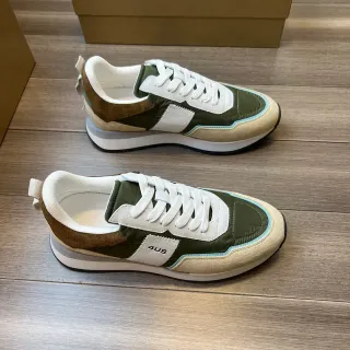 Olive Green and Beige Panelled Lifestyle Sneakers