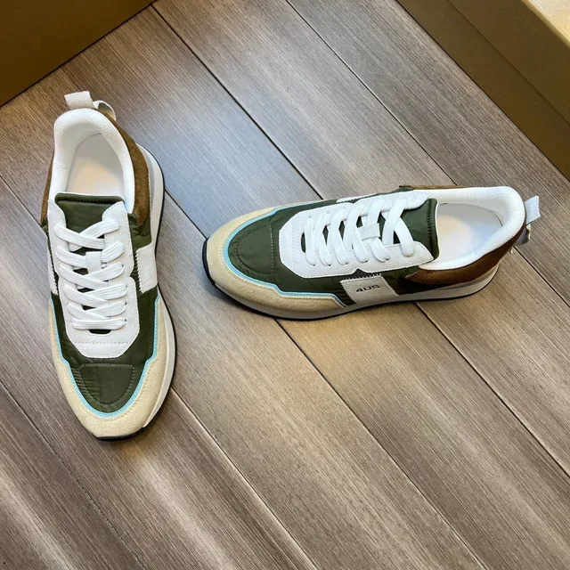 Olive Green and Beige Panelled Lifestyle Sneakers 8