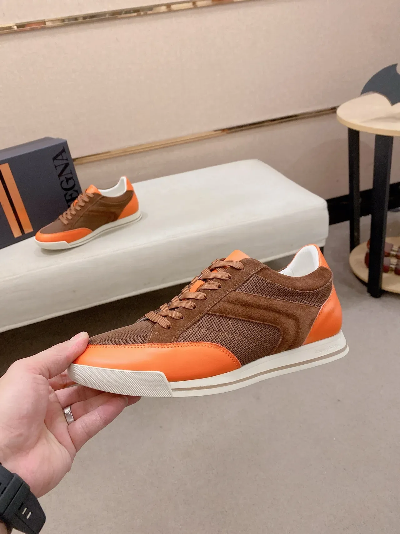 Orange and Brown Two-Tone Lifestyle Sneaker 3
