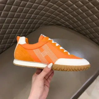 Orange and White Two-Tone Stitched Panel Lifestyle Sneaker