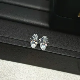Brincos de cristal facetados em forma oval