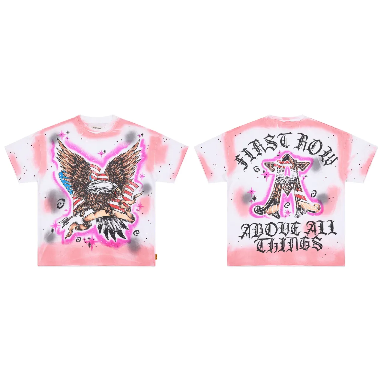 Oversized Dip-Dye Eagle Graphic T-Shirt 2