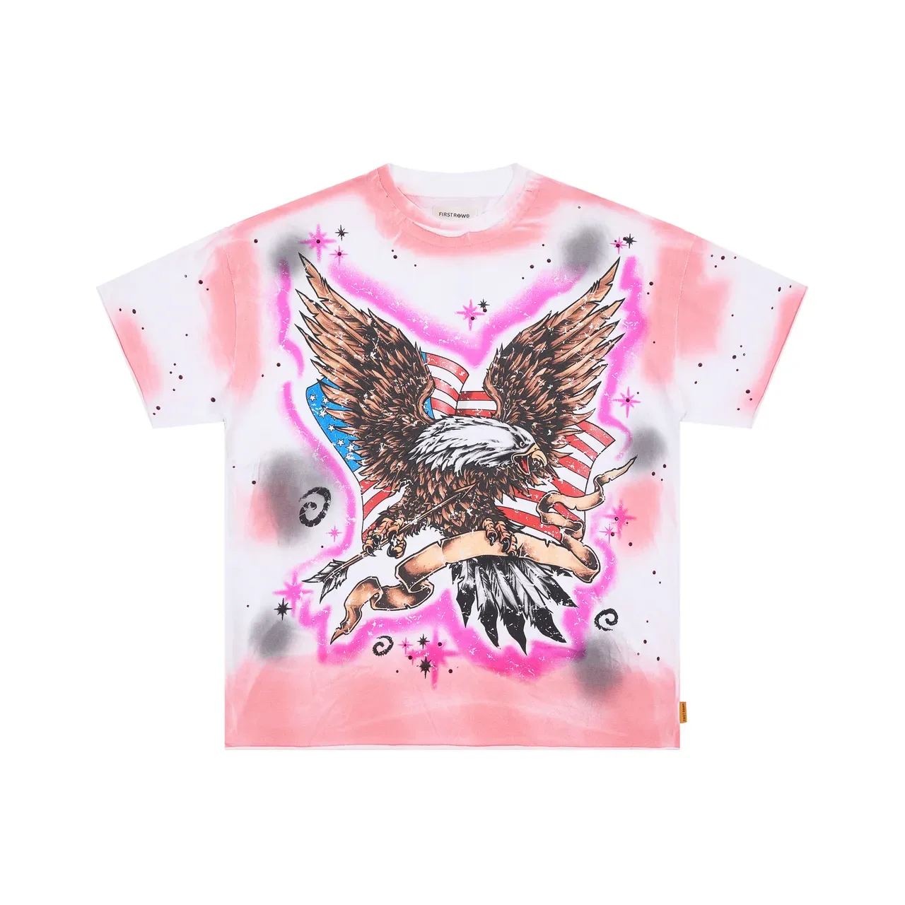 Oversized Dip-Dye Eagle Graphic T-Shirt 3