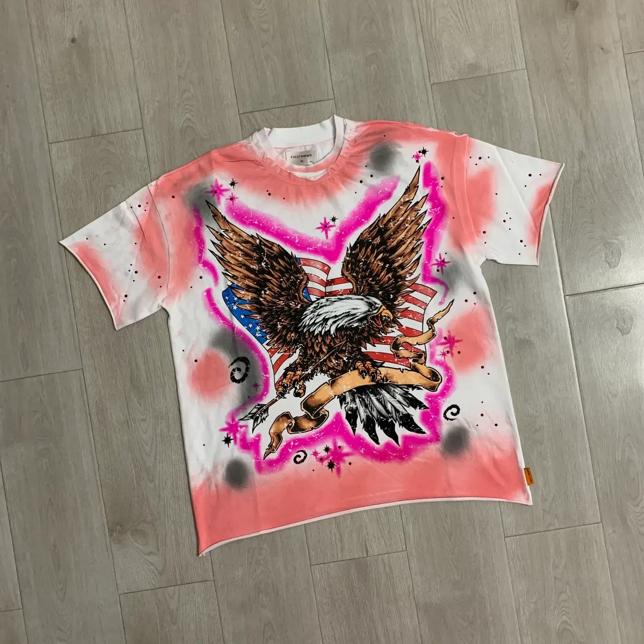 Oversized Dip-Dye Eagle Graphic T-Shirt 5