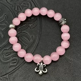 Pink Silver Beaded Spherical Bracelet 8