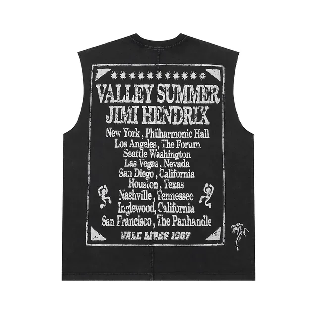 Purple and Black Jimi Hendrix Graphic Vest Top 8
