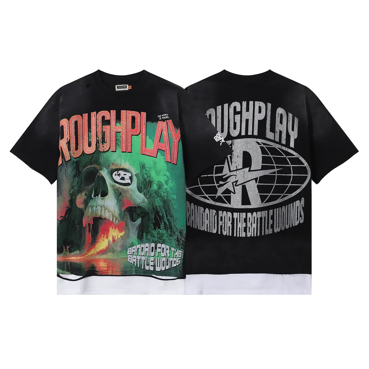 ROUGH Roughplay Skull Graphic Oversized T-Shirt 4