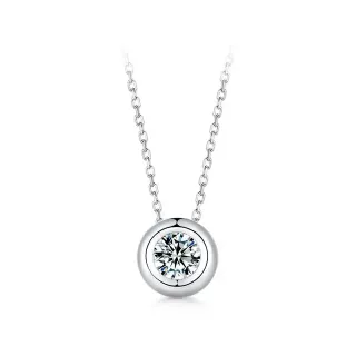 Collier pendentif solitaire à pierre ronde avec bezel