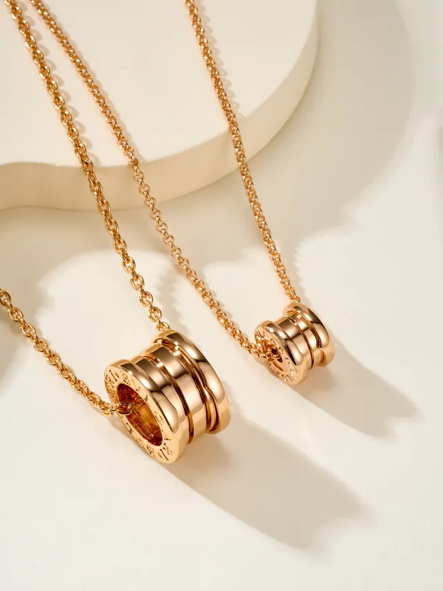 Silver and Gold Multi-Ring Pavé Pendant Necklaces 2