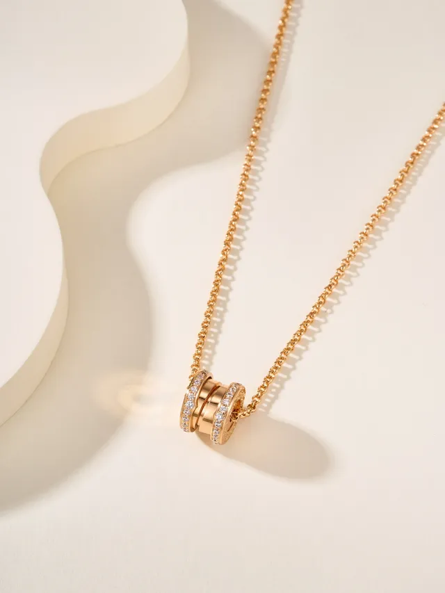 Silver and Gold Multi-Ring Pavé Pendant Necklaces 12