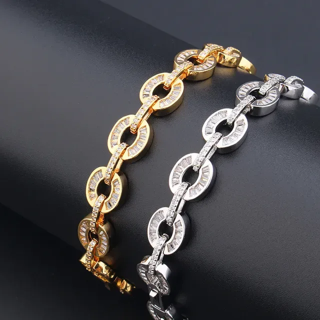 Silver and Gold Tone Pavé Oval-Link Chain Bracelets 8