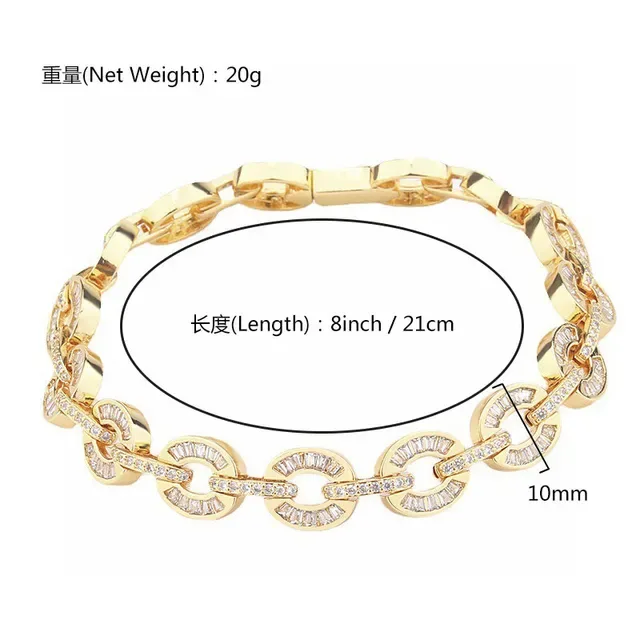 Silver and Gold Tone Pavé Oval-Link Chain Bracelets 9