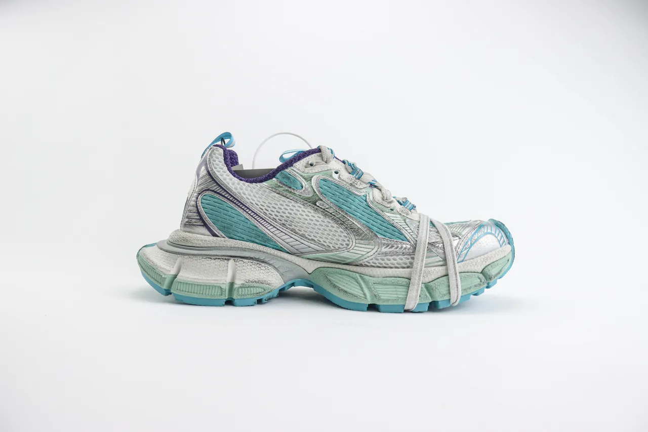 Silver Teal Purple Chunky Sneaker 7