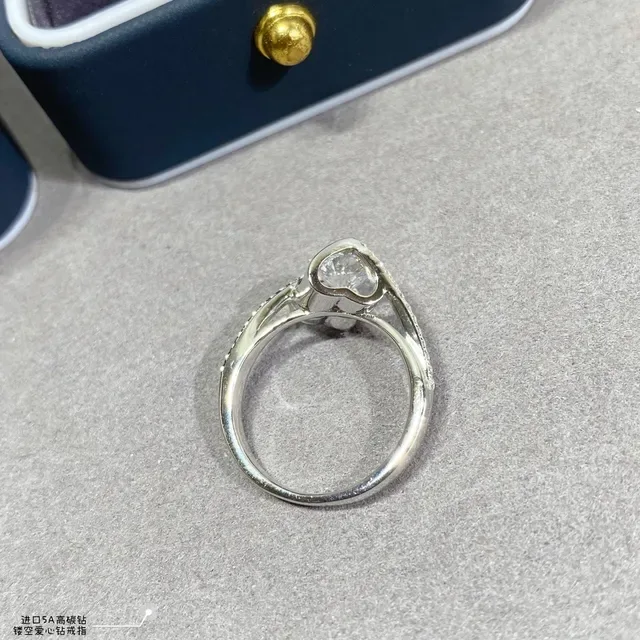 Silver-Tone Cushion-Cut Pavé Split Shank Ring 2