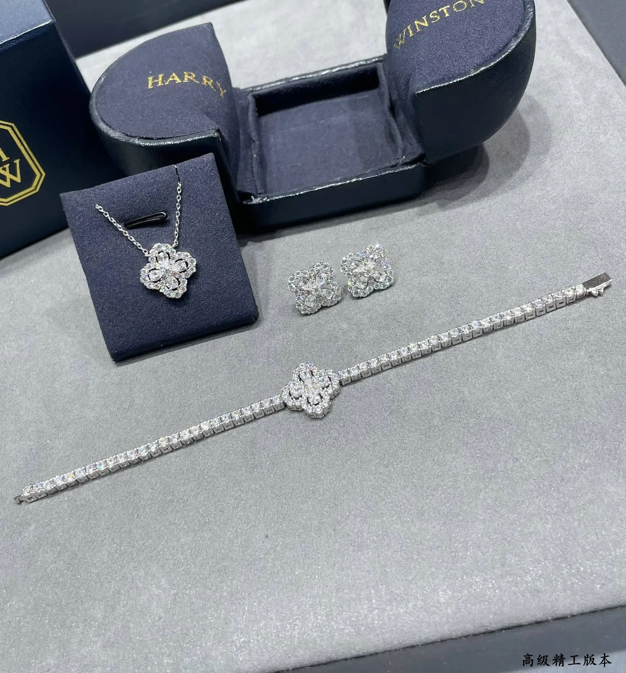 Silver-Tone Pavé Floral Motif Bracelet 4