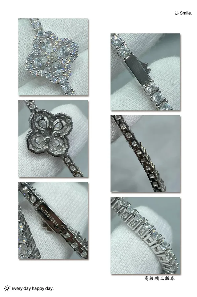Silver-Tone Pavé Floral Motif Bracelet 5