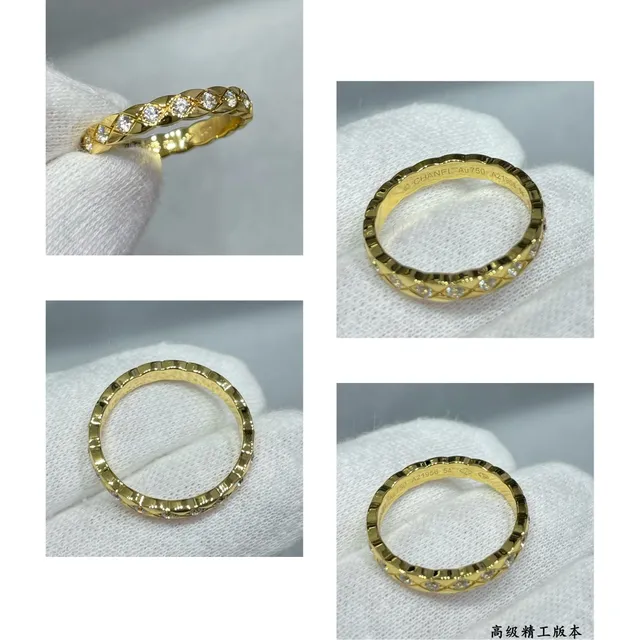 Silver-Tone Quilted and Knot Motif Pavé Rings 4