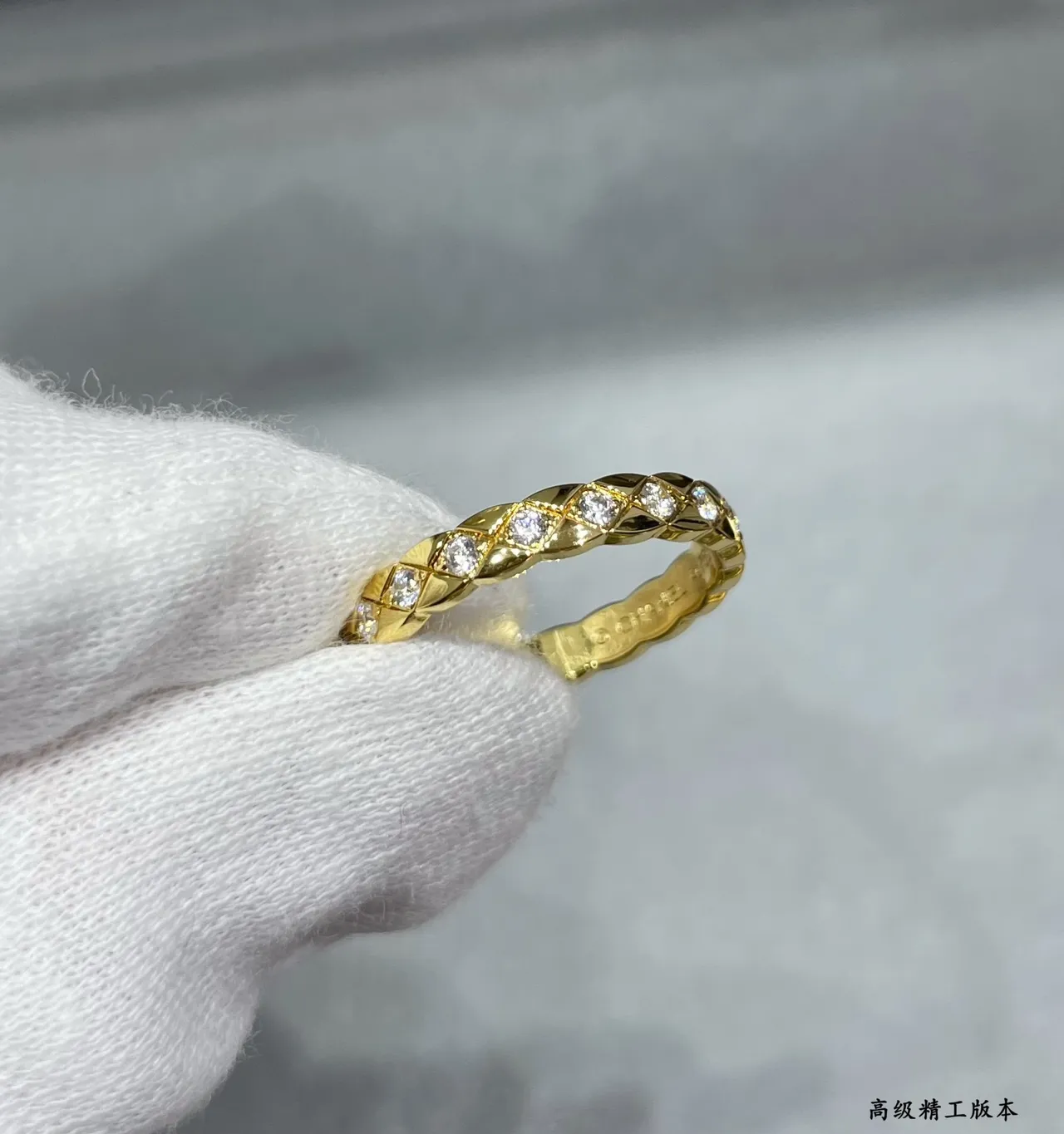Silver-Tone Quilted and Knot Motif Pavé Rings 5