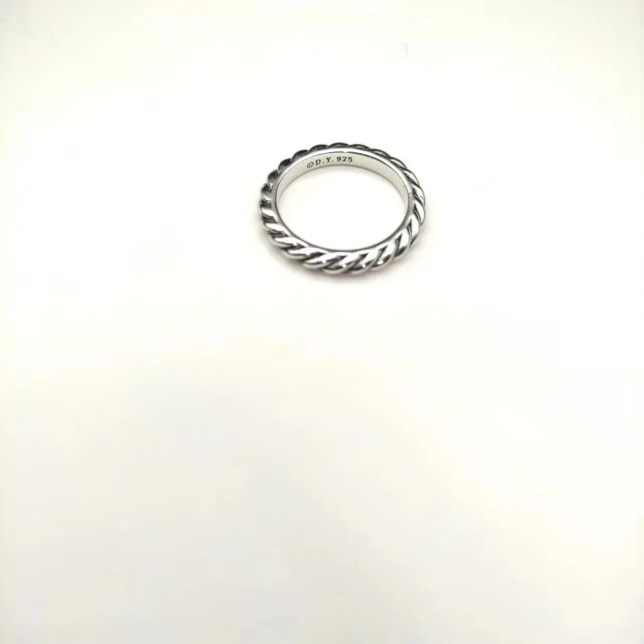 银色扭曲绳带戒指 5