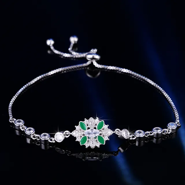 Silver Transparent Chain Adjustable Sliding Knot Bracelet 16