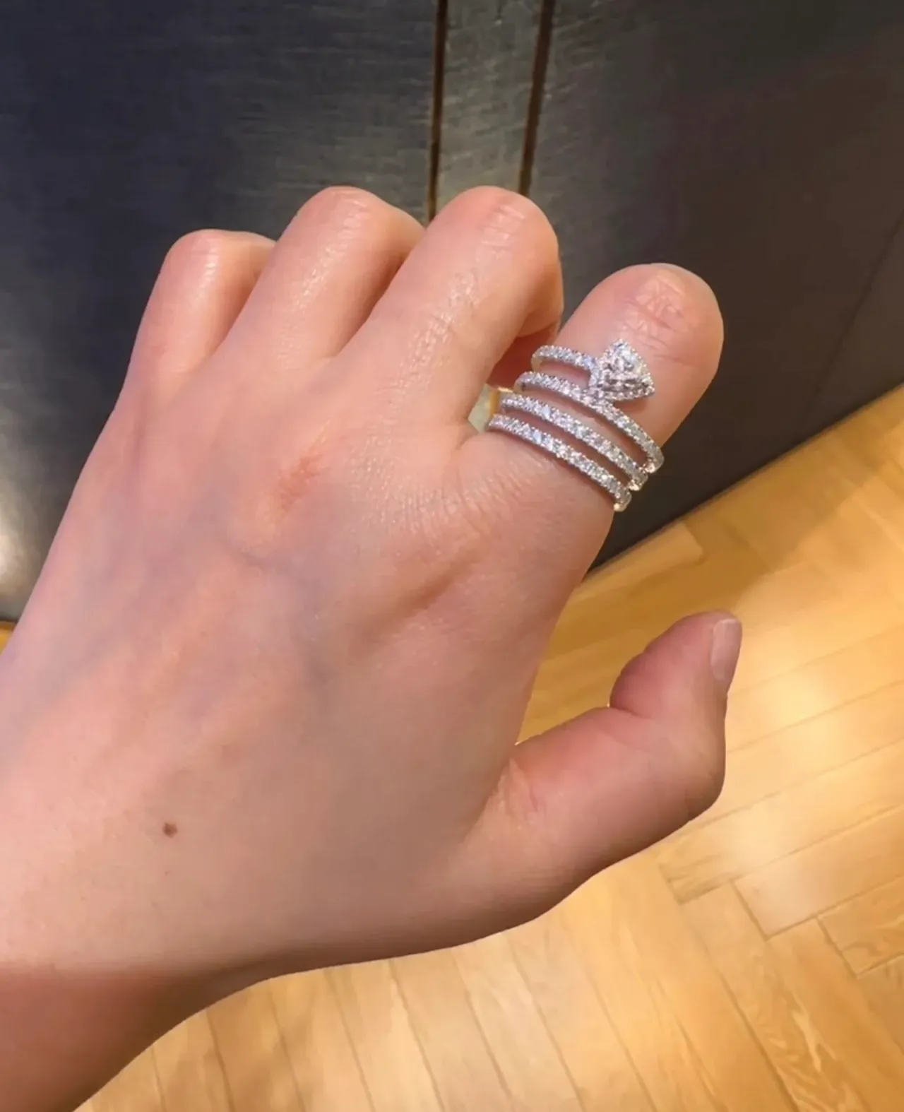 Triple-Band Pavé Trilliant-Cut Stackable Ring 3
