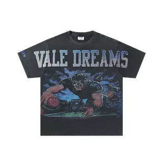 Vale Dreams图案印花宽松做旧T恤