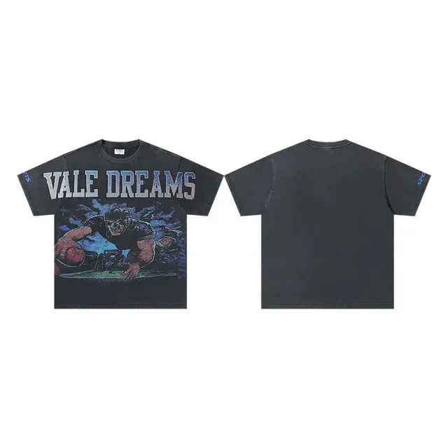 Vale Dreams Graphic Print Oversized Distressed T-Shirt 2