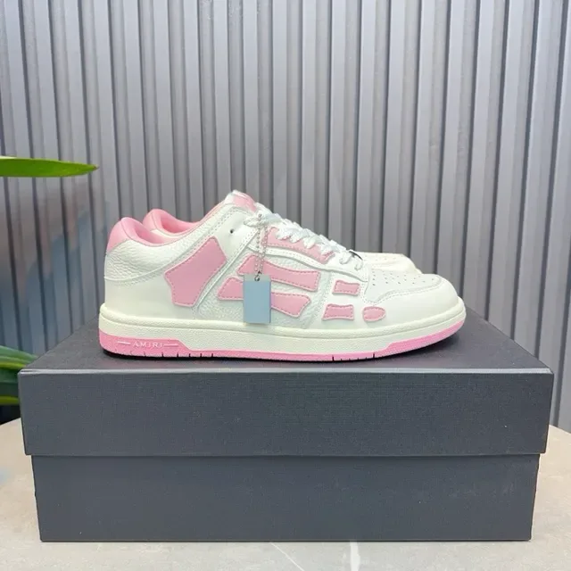 White and Pink Geometric Overlay Lifestyle Sneakers 5