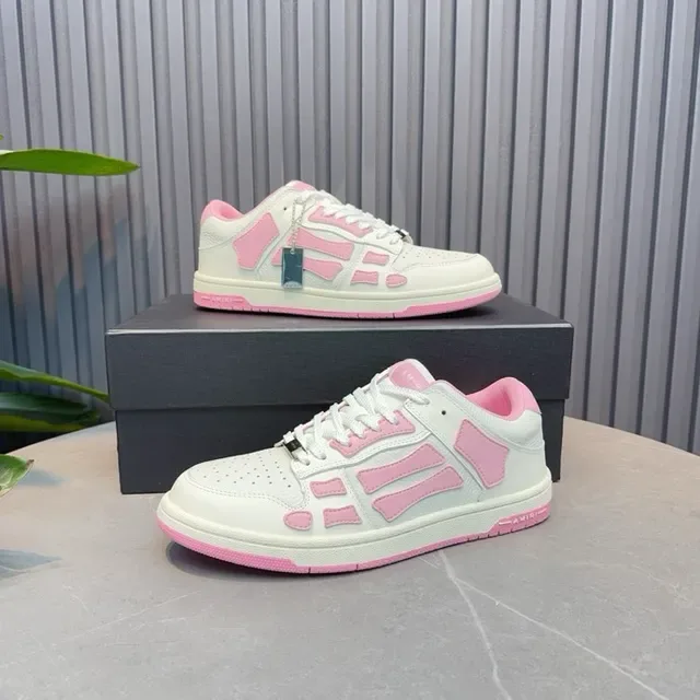 White and Pink Geometric Overlay Lifestyle Sneakers 7