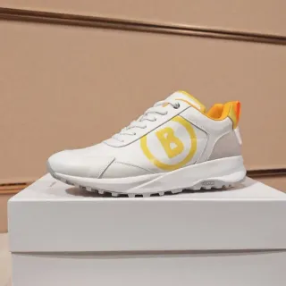 White and Yellow Monogram Logo Lifestyle Sneaker
