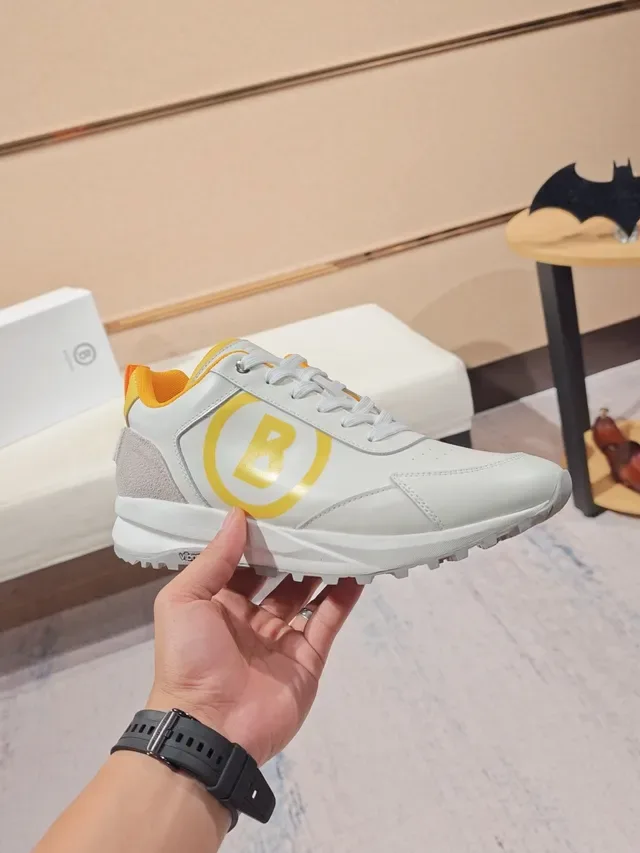 White and Yellow Monogram Logo Lifestyle Sneaker 4
