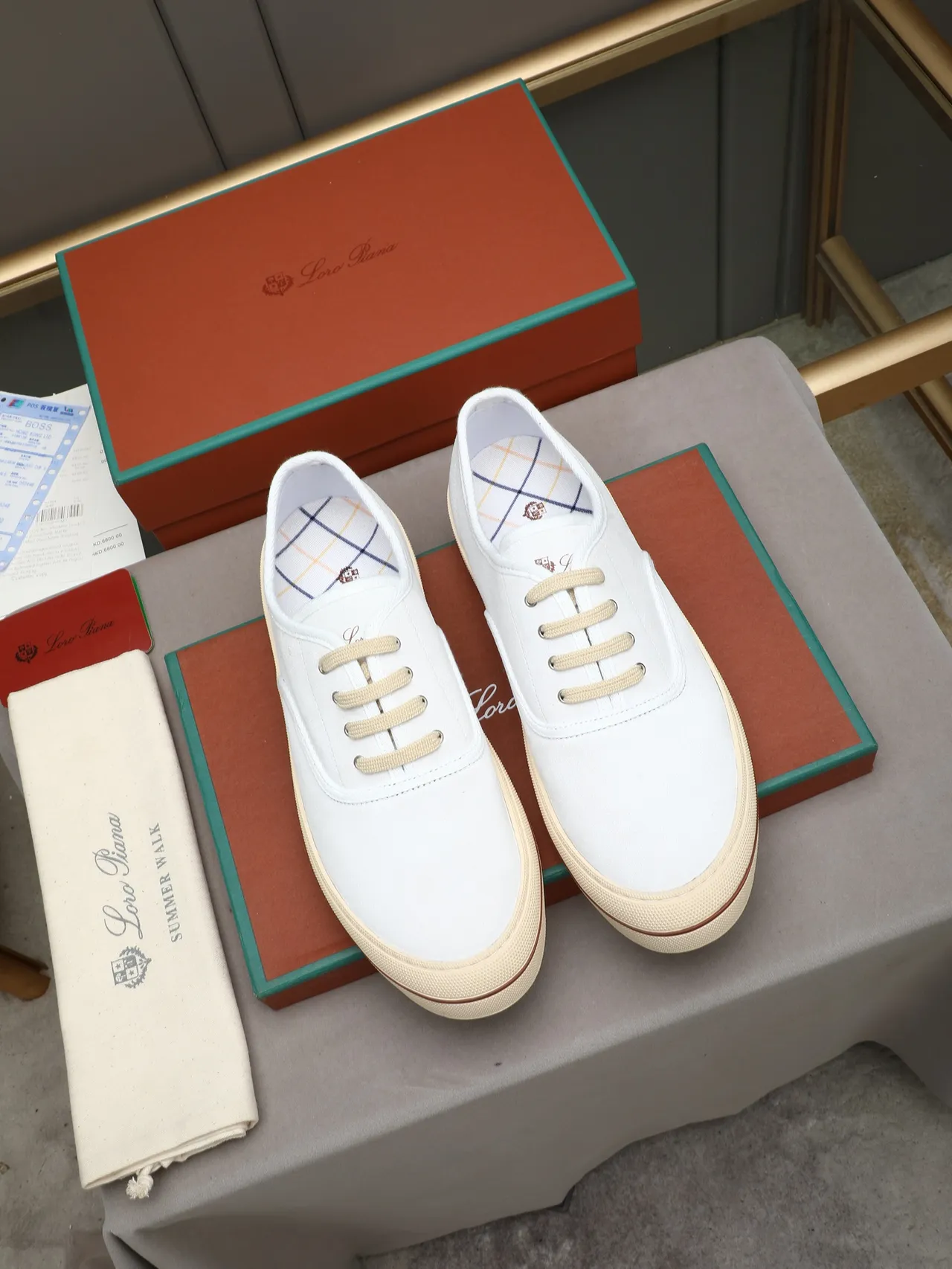 Chaussures en toile supérieure beige blanc low-top 3