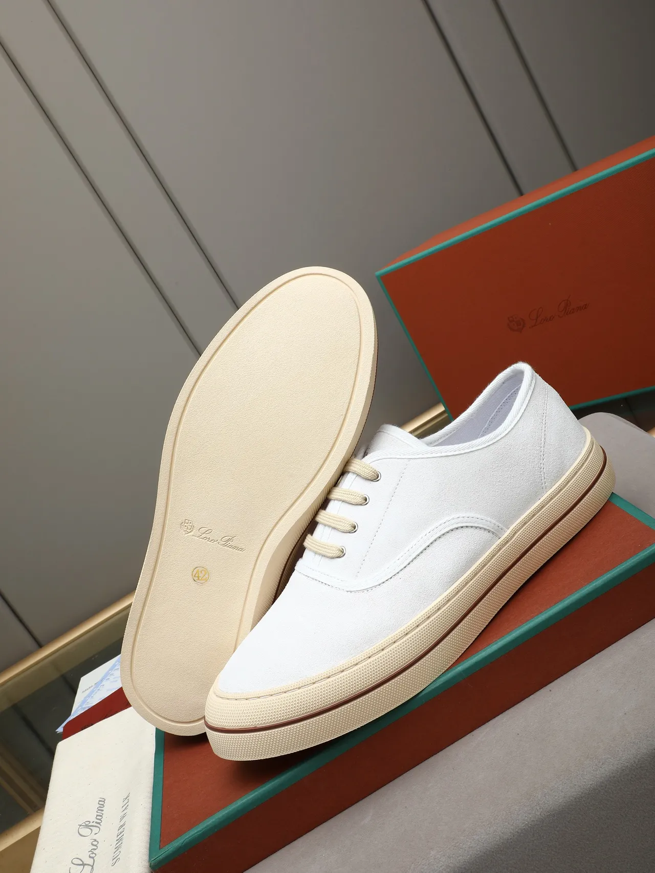 Chaussures en toile supérieure beige blanc low-top 5