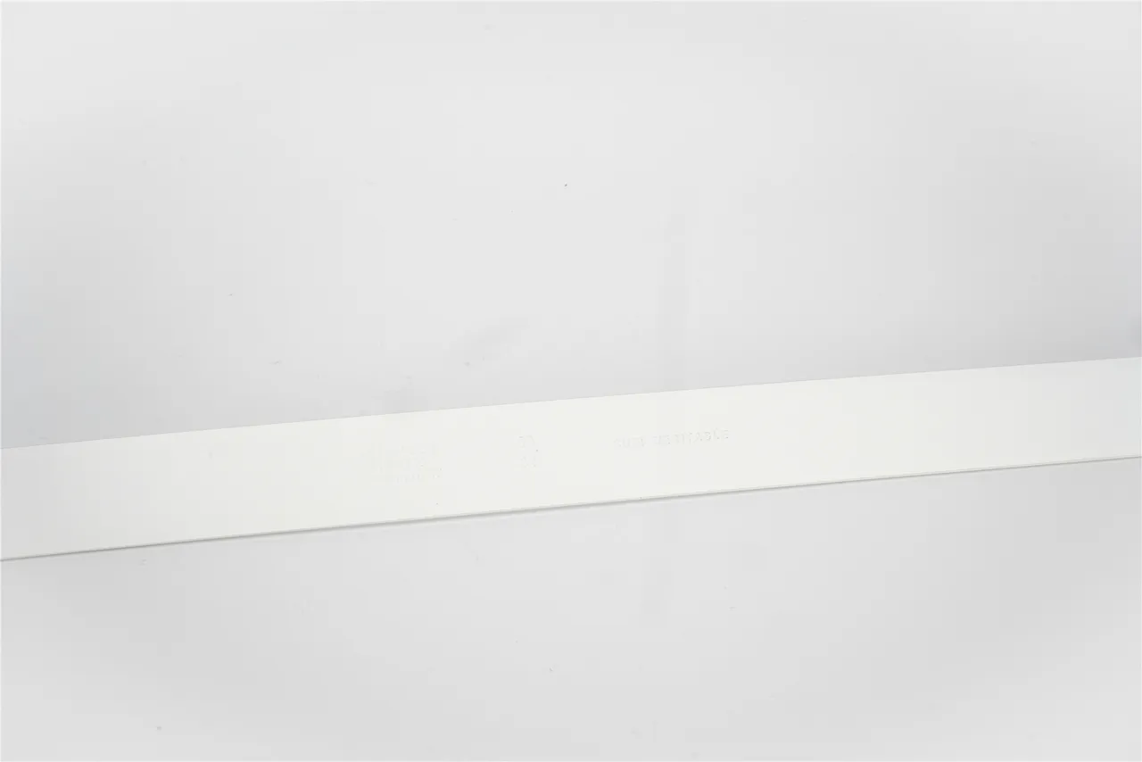 White Gold Smooth Chain-Link Buckle Leather Belt 7