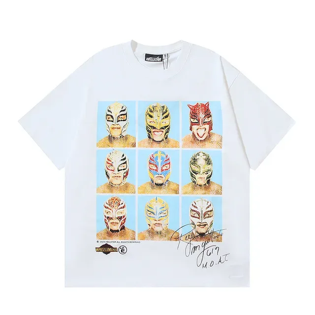Camiseta branca com estampa gráfica, gola careca e corte relaxado 5