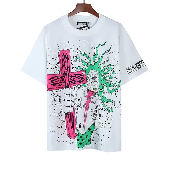 White Graphic-Print Oversized Double-Sided Art T-Shirt 2