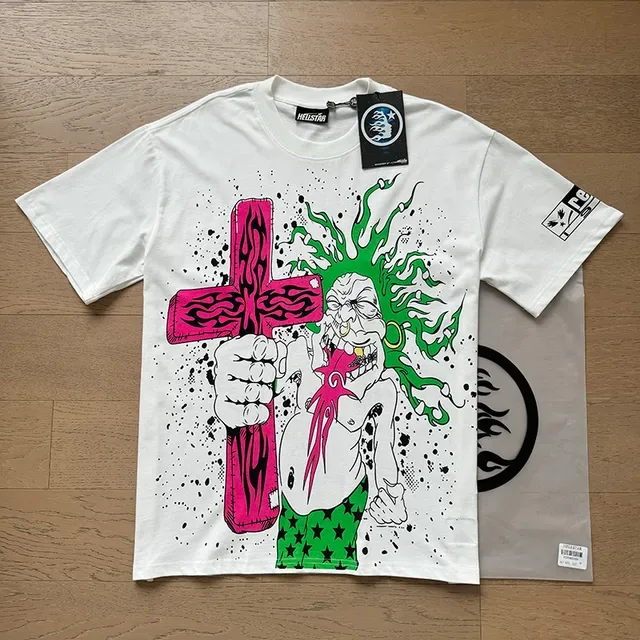 White Graphic-Print Oversized Double-Sided Art T-Shirt 9