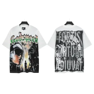 Camiseta blanca oversize con estampado gráfico de temática aviador