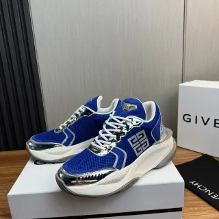Givenchy Blue White Mesh Upper Chrome Toe Cap Chunky Sneakers