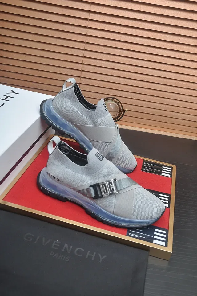 Givenchy গ্রে কালো স্লিপ-অন মেশ আপার লাইফস্টাইল স্নিকার 6