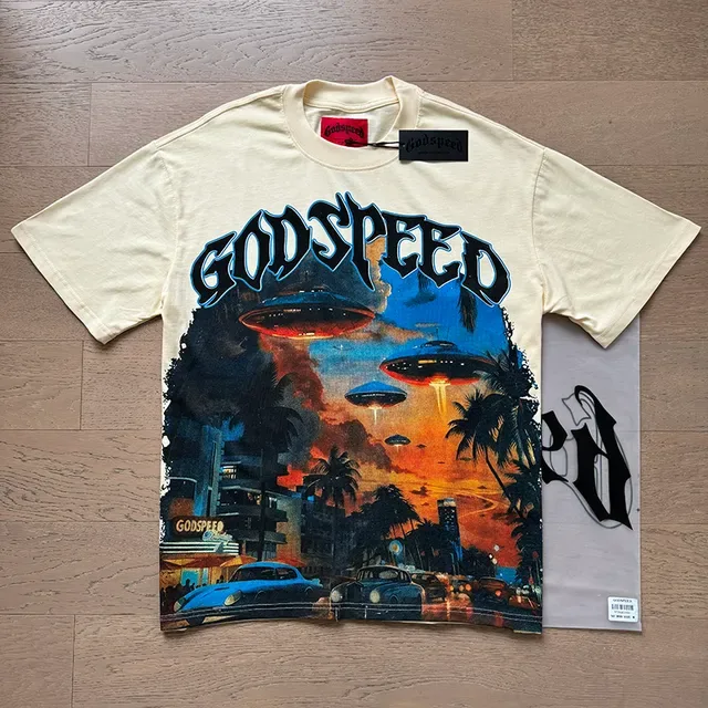 Godspeed 图案印花奶油色T恤 6