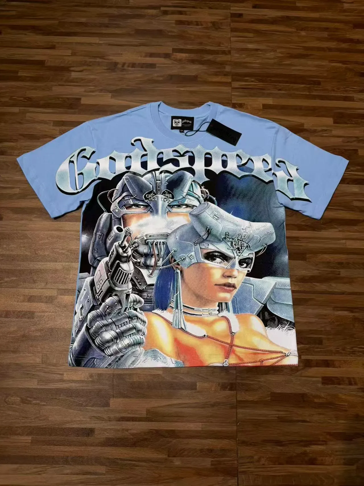 Godspeed Graphic Print Cyberpunk Illustration T-Shirt 4