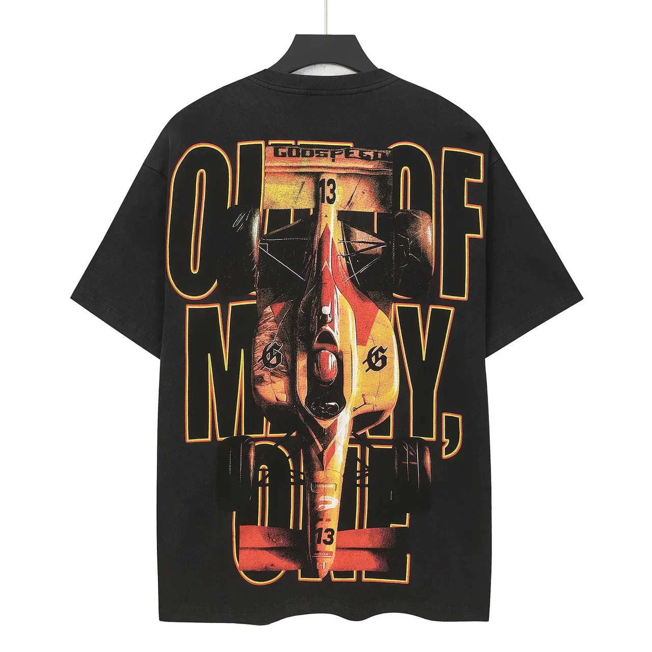 T-shirt noir oversize à motif racing Godspeed 3