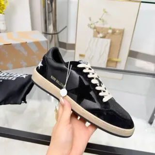 Golden Goose Ball Star tênis lifestyle de couro e camurça preto