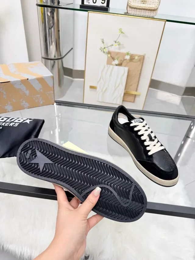 Golden Goose Ball Star Black Leather and Suede Lifestyle Sneakers 2