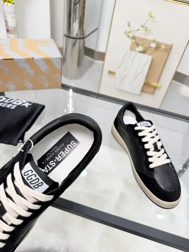 Golden Goose Ball Star Black Leather and Suede Lifestyle Sneakers 3