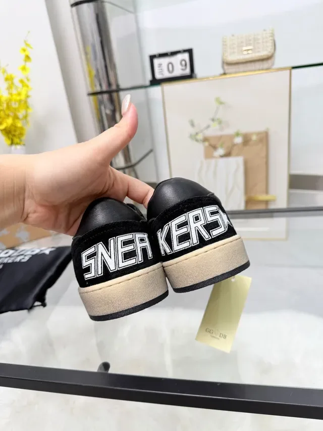 Golden Goose Ball Star Black Leather and Suede Lifestyle Sneakers 4