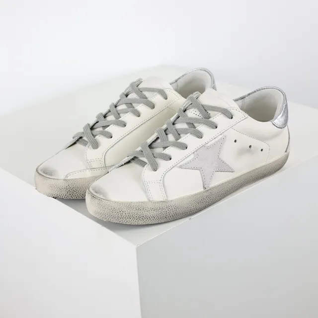 Golden Goose Super-Star Off-White ডিস্ট্রেসড চামড়া লাইফস্টাইল स्निकार্স 2